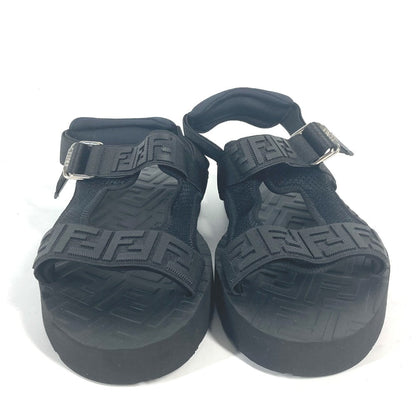 FENDI Sandals 7X1377 rubber black belt strap Zucca mens 10