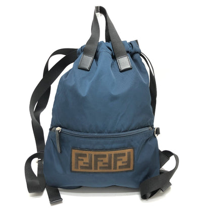 FENDI Backpack 8BZ045 Nylon Navy Zucca logo unisex(Unisex)
