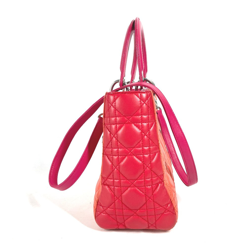 Dior Handbag lambskin pink Tricolor color Lady Dior Women