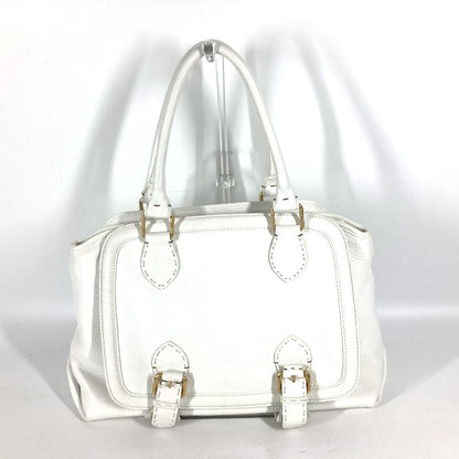 FENDI Shoulder Bag 8BN167 Roman leather white Horse Selleria logo Women