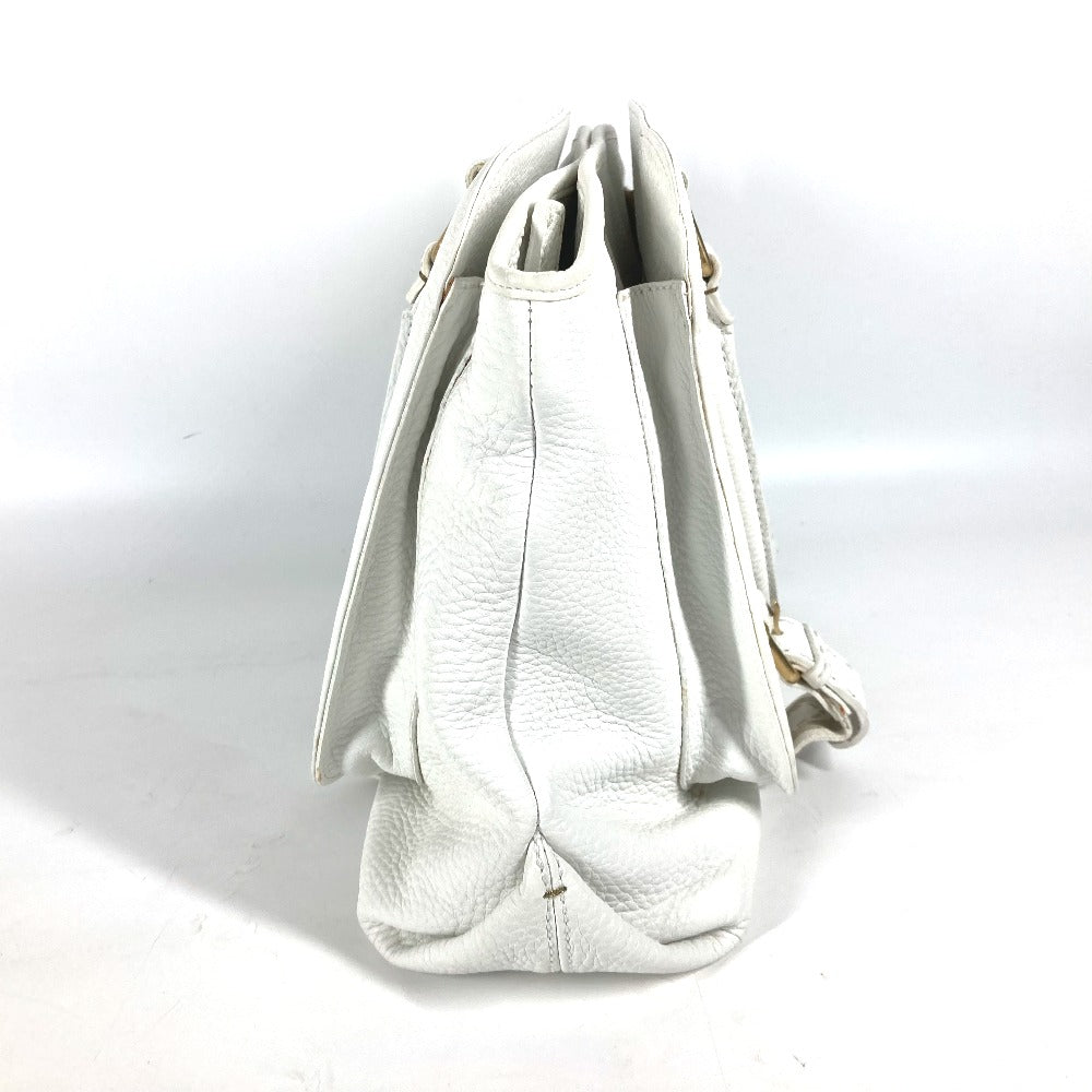 FENDI Shoulder Bag 8BN167 Roman leather white Horse Selleria logo Women