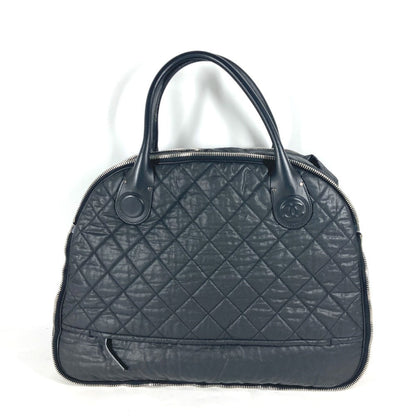 CHANEL Boston Duffel bag Coated canvas black Travel bag CC COCO Mark Matelasse Quilting