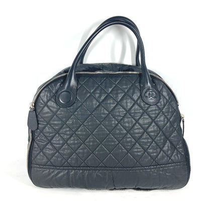 CHANEL Boston Duffel bag Coated canvas black Travel bag CC COCO Mark Matelasse Quilting