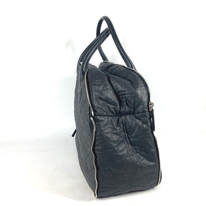 CHANEL Boston Duffel bag Coated canvas black Travel bag CC COCO Mark Matelasse Quilting