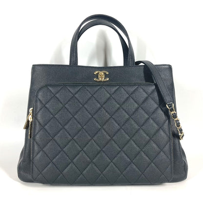 CHANEL Shoulder Bag A93795 Caviar skin black CC COCO Mark Affinity Matelasse Quilting