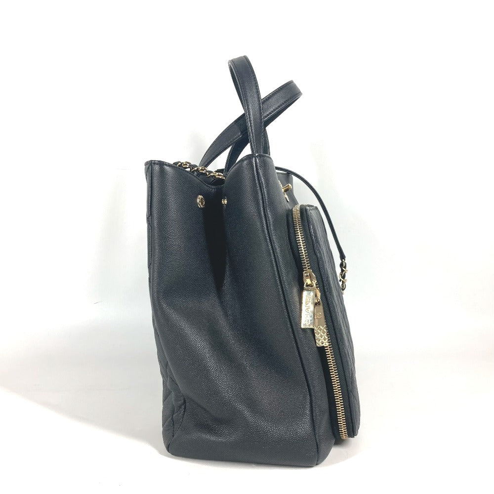 CHANEL Shoulder Bag A93795 Caviar skin black CC COCO Mark Affinity Matelasse Quilting
