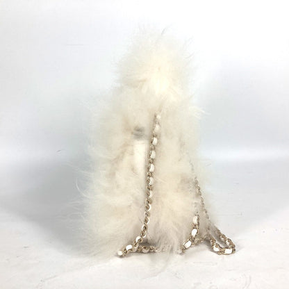 CHANEL Handbag Fur, Leather white Crossbody CC COCO Mark Matelasse Women