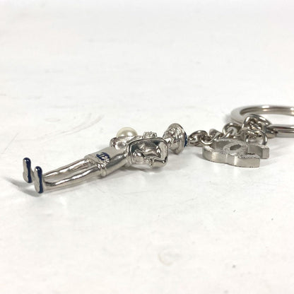 CHANEL key ring metal Silver CC COCO Mark Coco D'or Coco Chanel Camellia Fake Pearl Women