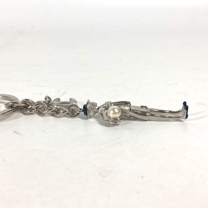 CHANEL key ring metal Silver CC COCO Mark Coco D'or Coco Chanel Camellia Fake Pearl Women