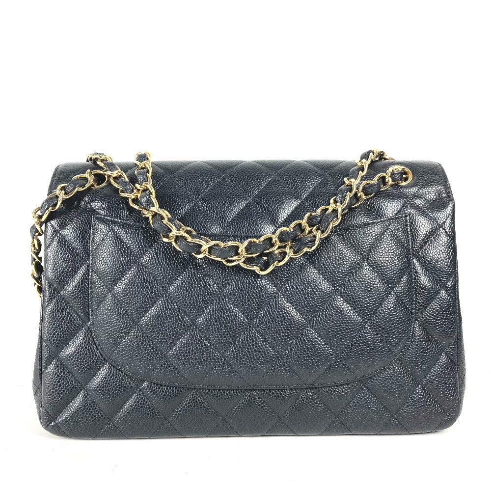 CHANEL Shoulder Bag Caviar skin black Chain bag Matelasse 30 Quilting Women