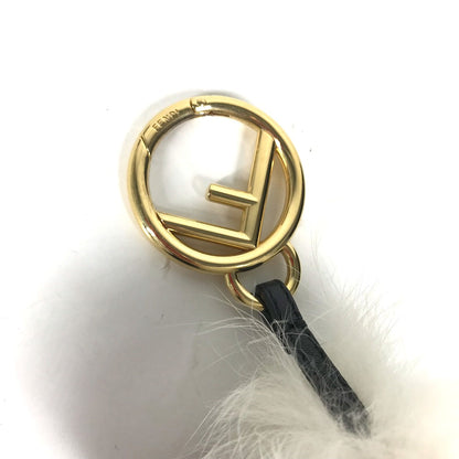 FENDI Bag charm canvas Brown Fur Rhinestones ZUCCA logo monster space monkey Women
