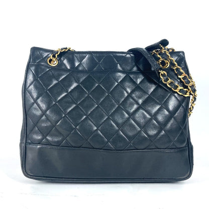 CHANEL Shoulder Bag lambskin black vintage Matelasse quilting CC COCO Mark logo