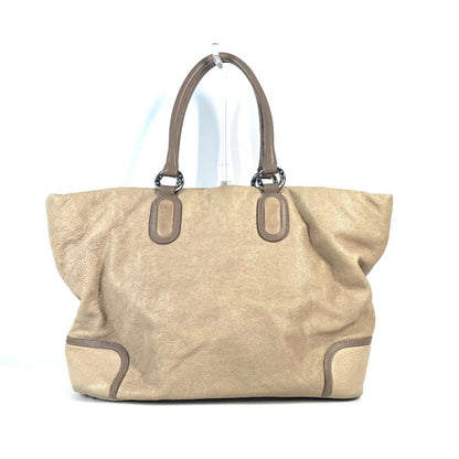 CHANEL Shoulder Bag leather beige Decacoco CC logo Women