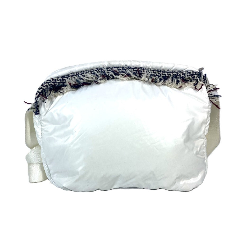 CHANEL Shoulder Bag Nylon white coconeige fringe Coconage CC Coco logo Women