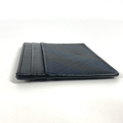 BURBERRY Card Case Leather / PVC Navy check unisex(Unisex)