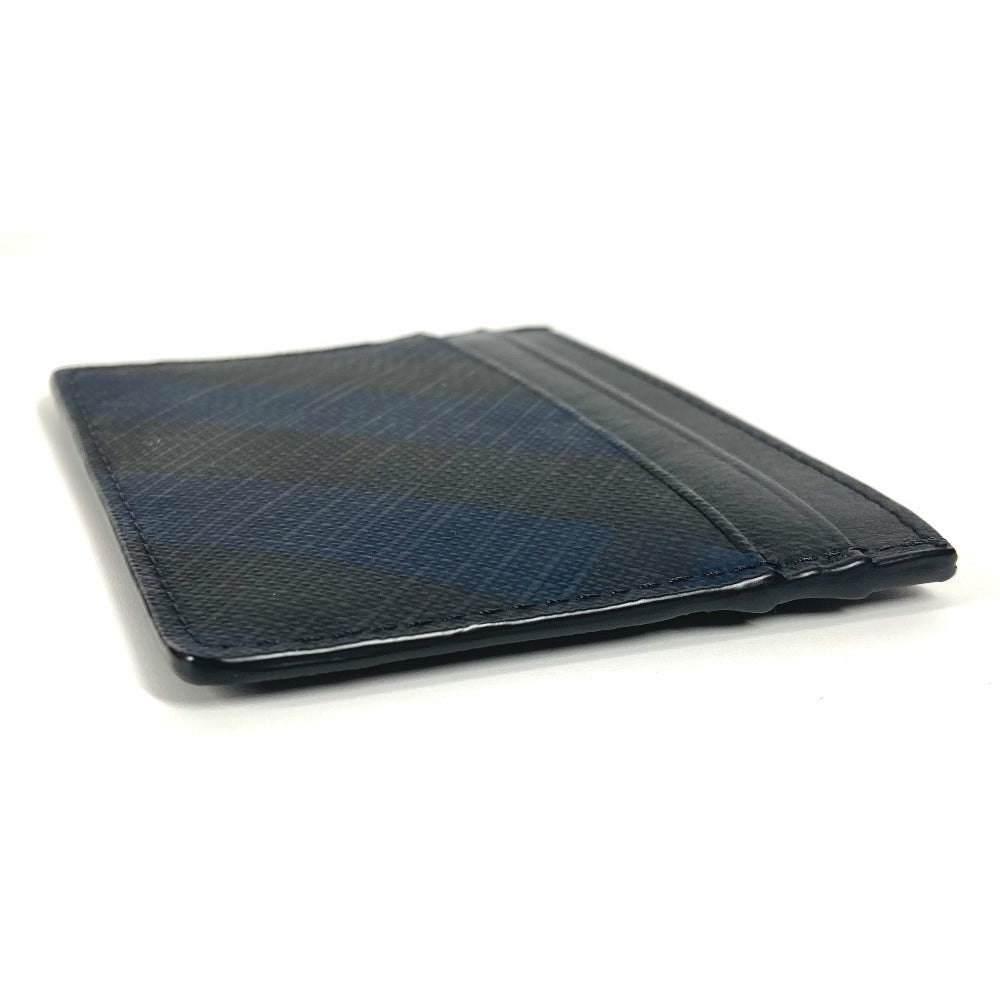BURBERRY Card Case Leather / PVC Navy check unisex(Unisex)