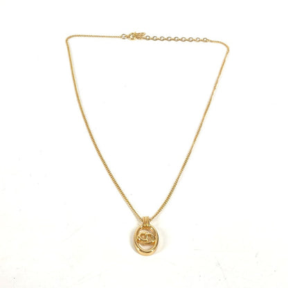 Dior Necklace metal gold vintage CD logo Women