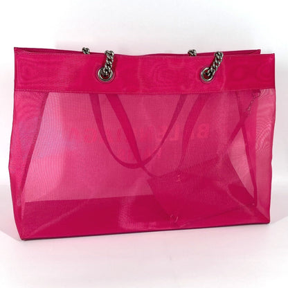 BALENCIAGA Shoulder Bag 741605 Polyester, Lambskin pink Mesh pouch included DUTY FREE LARGE logo