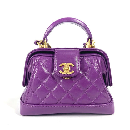 CHANEL Shoulder Bag AP4109 leather purple 24A Quilting Matelasse CC COCO Mark Chain Clutch