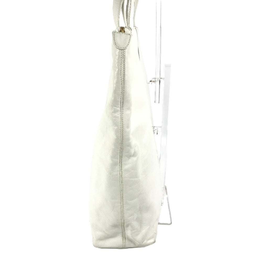 CHANEL Shoulder Bag leather white CC COCO Mark overall logo Women