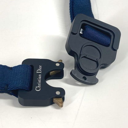 Dior belt Nylon, Metal Navy CD logo roller gacha belt
