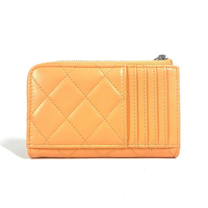 CHANEL Coin case AP3732 lambskin Orange Wallet Coin Pocket Card Case CC COCO Mark Star logo