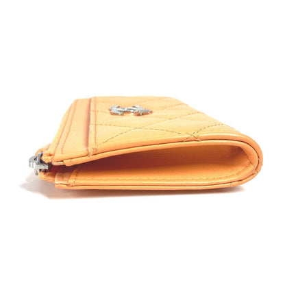 CHANEL Coin case AP3732 lambskin Orange Wallet Coin Pocket Card Case CC COCO Mark Star logo