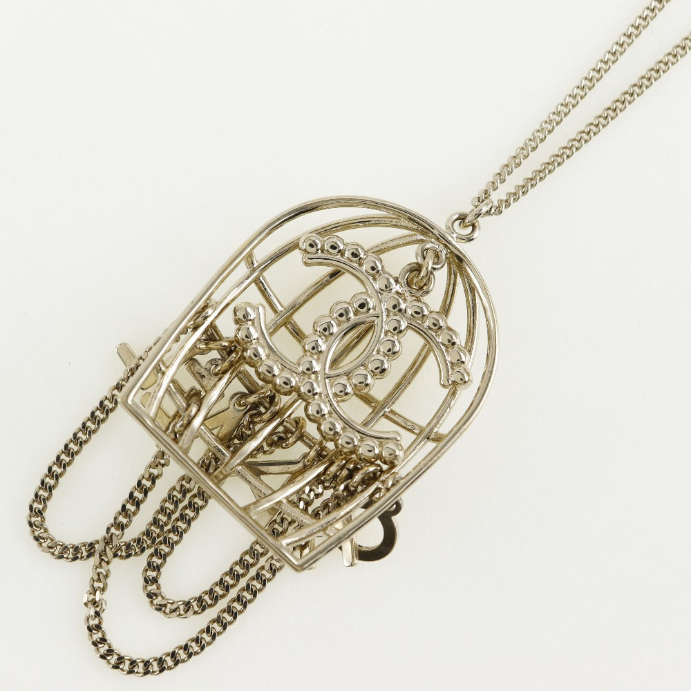 CHANEL Necklace Plated Gold, Rhinestones Champagne Gold Mtiers d'Art Collection birdcage Women