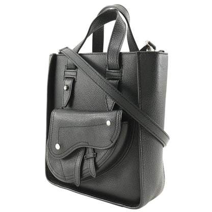 Christian Dior Handbag Calfskin black 2WAYShoulder Bag Saddle Mini Tote Women