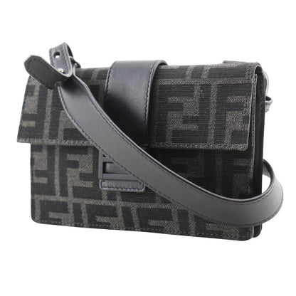 FENDI Shoulder Bag 7M0295 Nylon canvas, leather black clutch 3WAY Marsupio Baguette mens