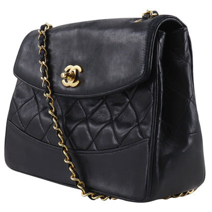 CHANEL Shoulder Bag lambskin black ChainShoulder Matrasse