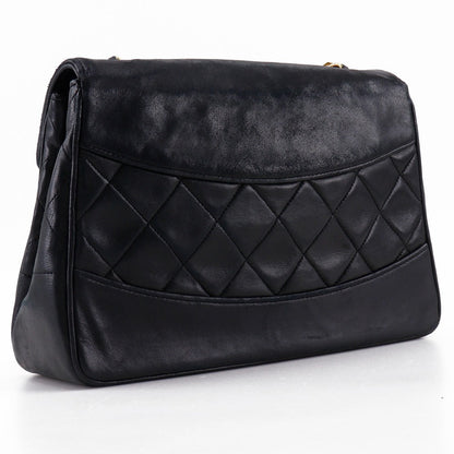 CHANEL Shoulder Bag lambskin black ChainShoulder Matrasse