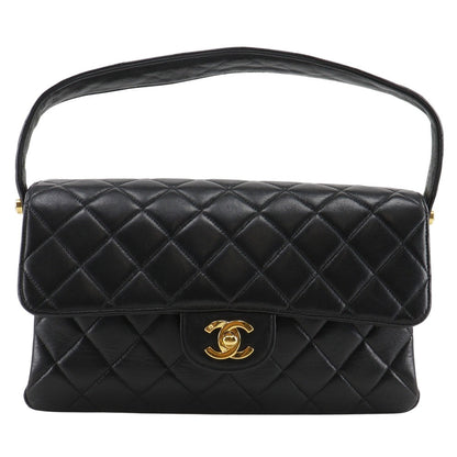 CHANEL Handbag lambskin black Matrasse Double face