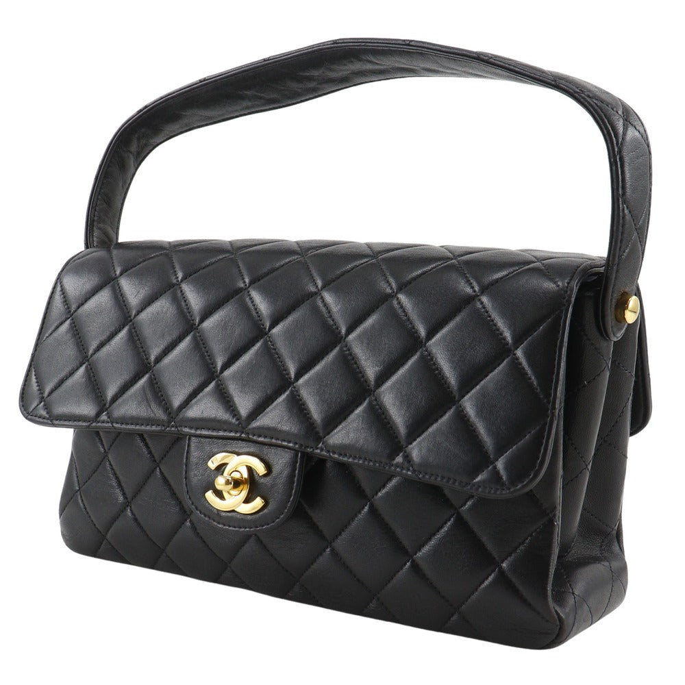 CHANEL Handbag lambskin black Matrasse Double face