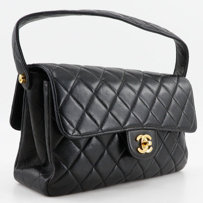 CHANEL Handbag lambskin black Matrasse Double face