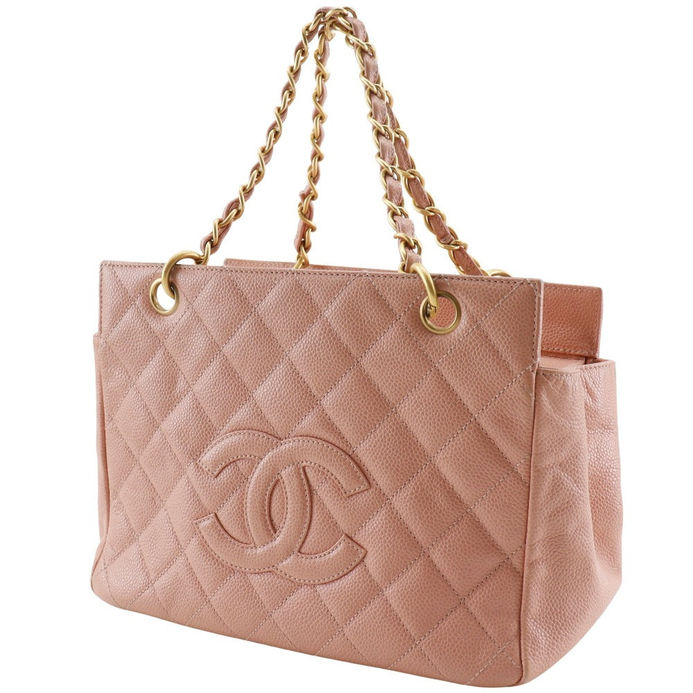 CHANEL Tote Bag A15688 Caviar skin pink Chain tote Matrasse COCO Mark