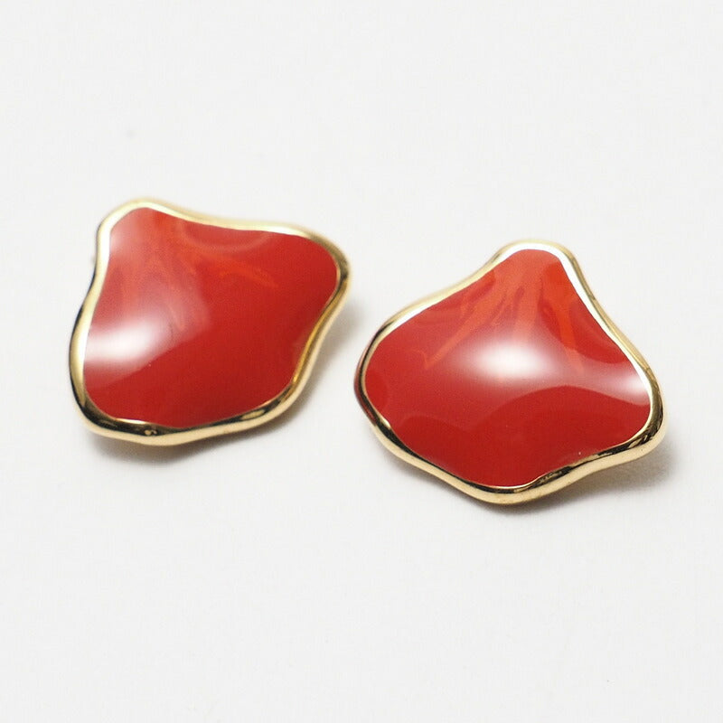 Dior Earring Gold Plated, Resin Orange Seashell motif Vintage Shell Women