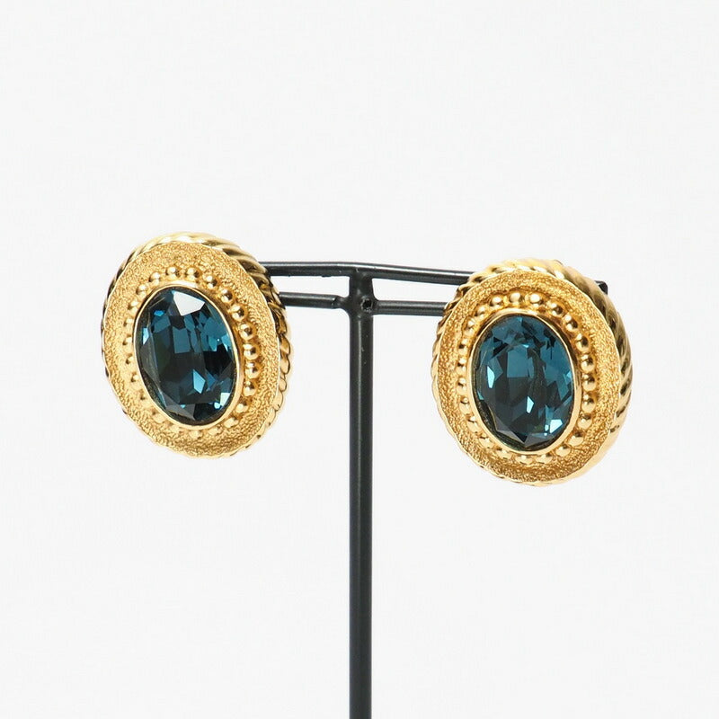 Dior Earring Gold Plated, Sapphire Stone blue Women