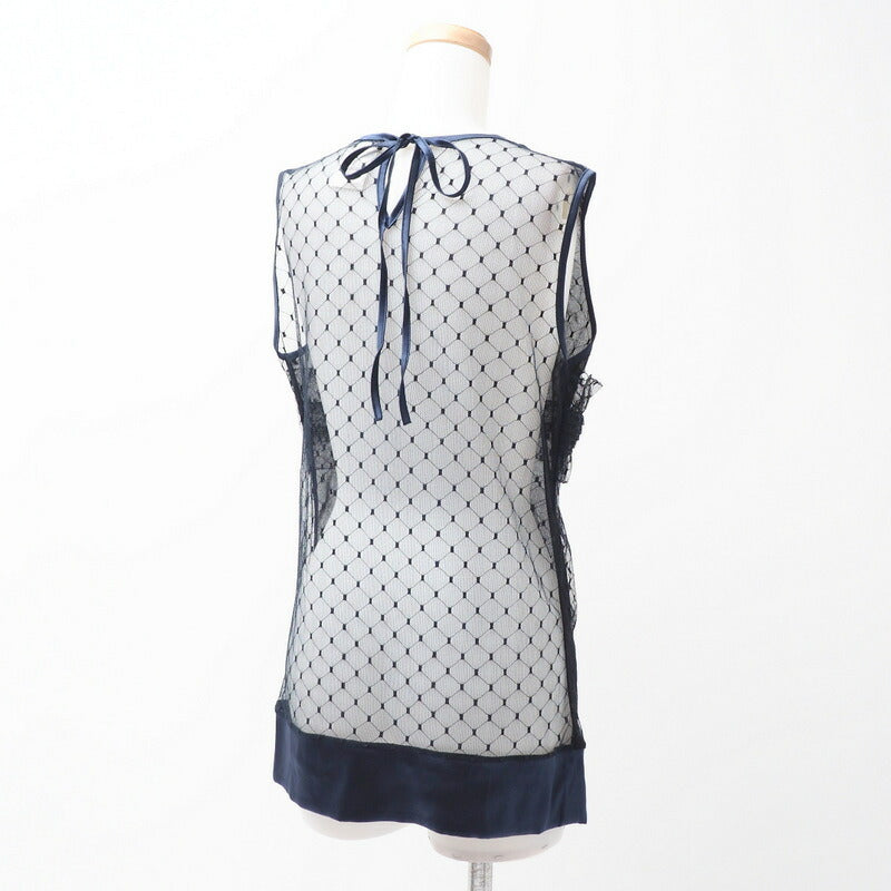 CHANEL blouse 100% polyamide, 100% silk, 95% silk, 5% spandex Navy Women S|M