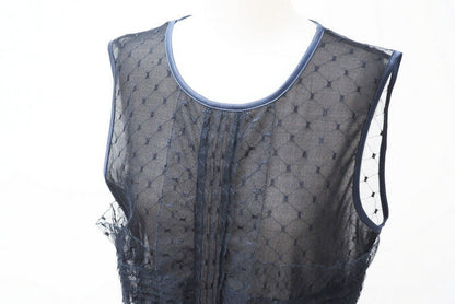 CHANEL blouse 100% polyamide, 100% silk, 95% silk, 5% spandex Navy Women S|M
