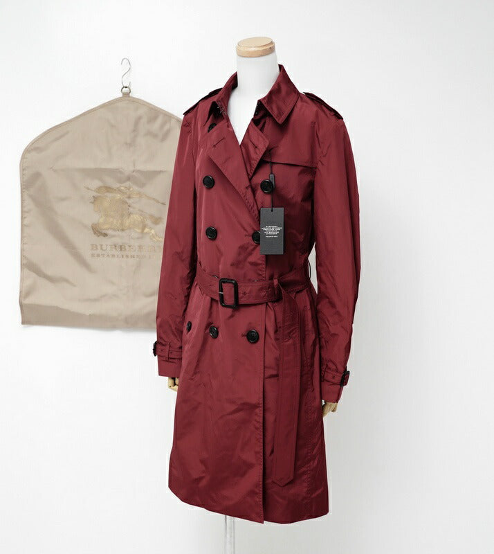 BURBERRY coat 4004660 Outer: 100% polyester / Lining: 50% acetate, 50% viscose / Sleeve lining: 100% viscose wine-red Women UK10/USA8/ITA42/GER38/FRA40/BR40