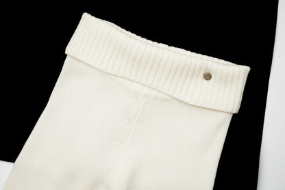 CHANEL Pants AG736/P16403W02680 wool Ivory COCO Mark leggings Women 38