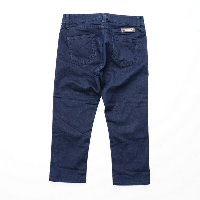 BURBERRY Pants E1R43-745-29 Main: 66% cotton, 32% polyester, 2% polyurethane / Leather part: artificial leather Navy Women 36