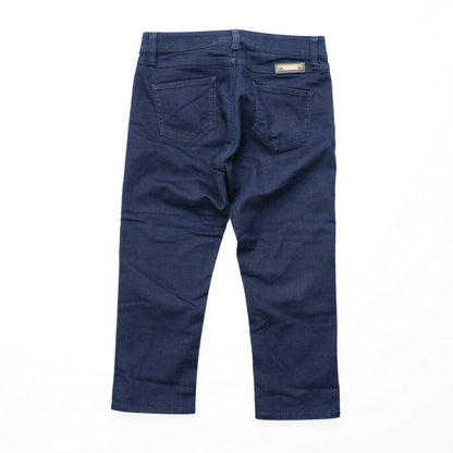 BURBERRY Pants E1R43-745-29 Main: 66% cotton, 32% polyester, 2% polyurethane / Leather part: artificial leather Navy Women 36