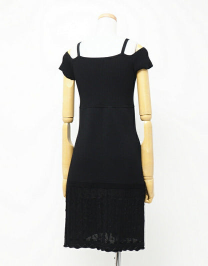 CHANEL knit P32692K00779 80% rayon, 20% nylon black Women 42