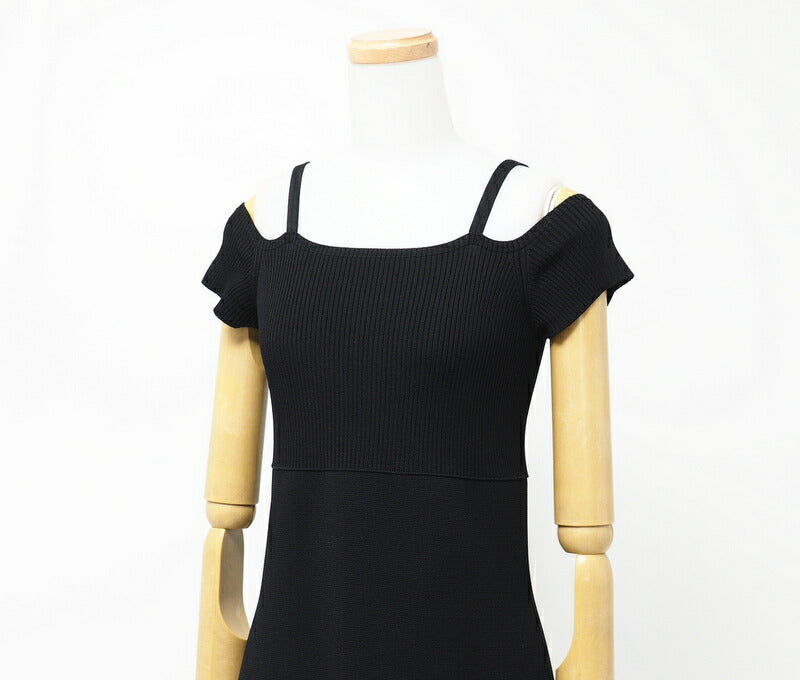 CHANEL knit P32692K00779 80% rayon, 20% nylon black Women 42