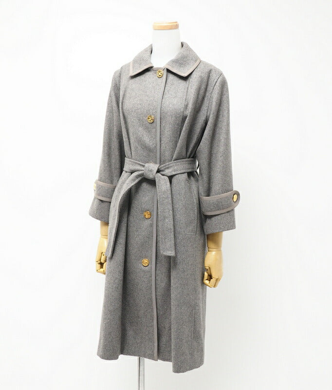 CELINE Stainless collar coat wool gray No size listed