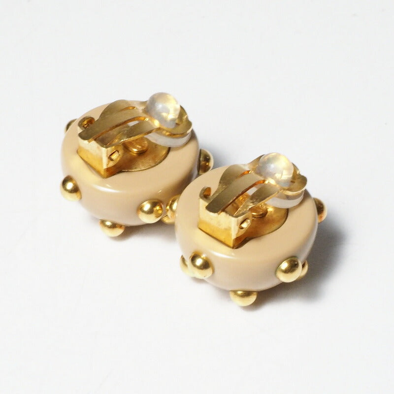 CHANEL Earring Plastic, Gold Plated Bi-color Studs Pole Women