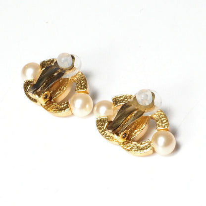 CHANEL Earring Gold Plated, Pearl gold Women