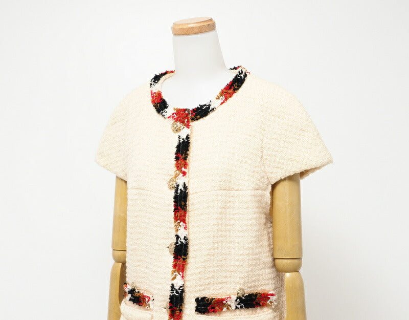 CHANEL Jacket P31644 tweed cream Women 38